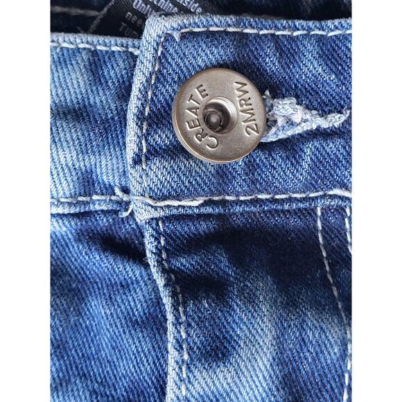 Create 2MRW Distressed Paint Spatter Jeans Shorts Men 42 NWOT Torn Embellished - Picture 5 of 15